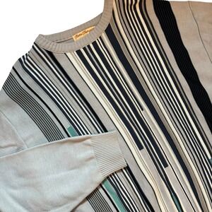 Norm Thompson Sweater Mens XL 90s Colorful Knit Textured Canada Eclectic Grandpa